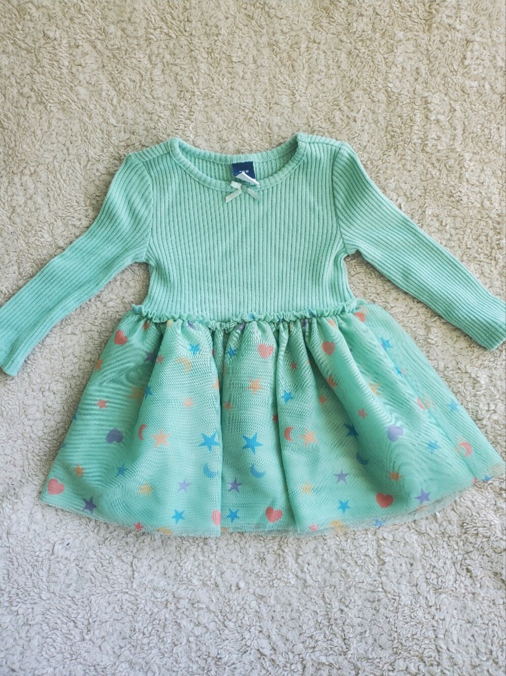 Mint Green Ribbed Top Star & Heart Skirt Dress - Old Navy